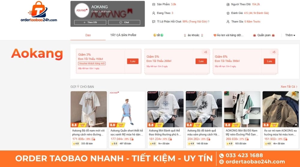 AOKANG - Shop thời trang nam Taobao đẹp trên Shopee
