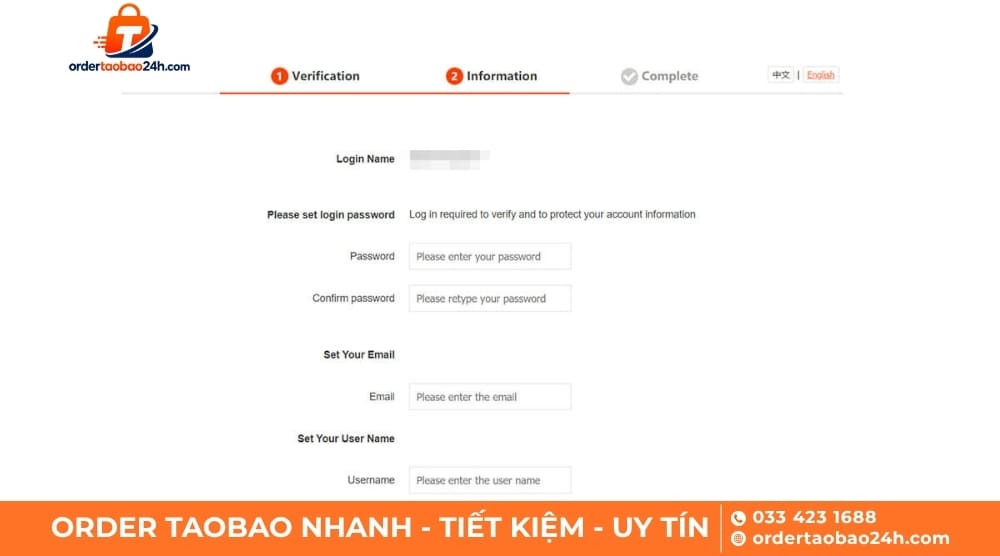 Cung cấp thông tin chính xác giúp tài khoản Taobao không bị đóng băng