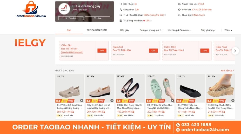 IELGY - Shop giày trên Shopee phong cách Taobao