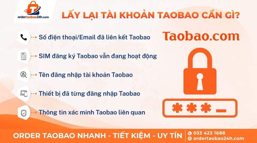 Lấy lại tài khoản Taobao cần gì
