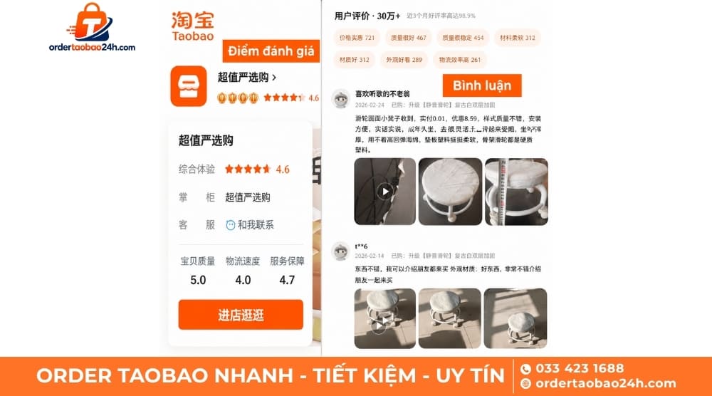 Lựa chọn shop order Taobao uy tín
