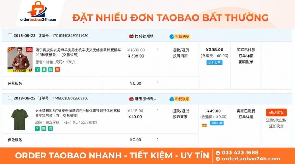Mua sắm bất thường tài khoản Taobao đóng băng