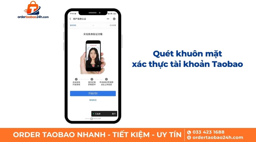 Quét khuôn mặt xác thực tài khoản Taobao
