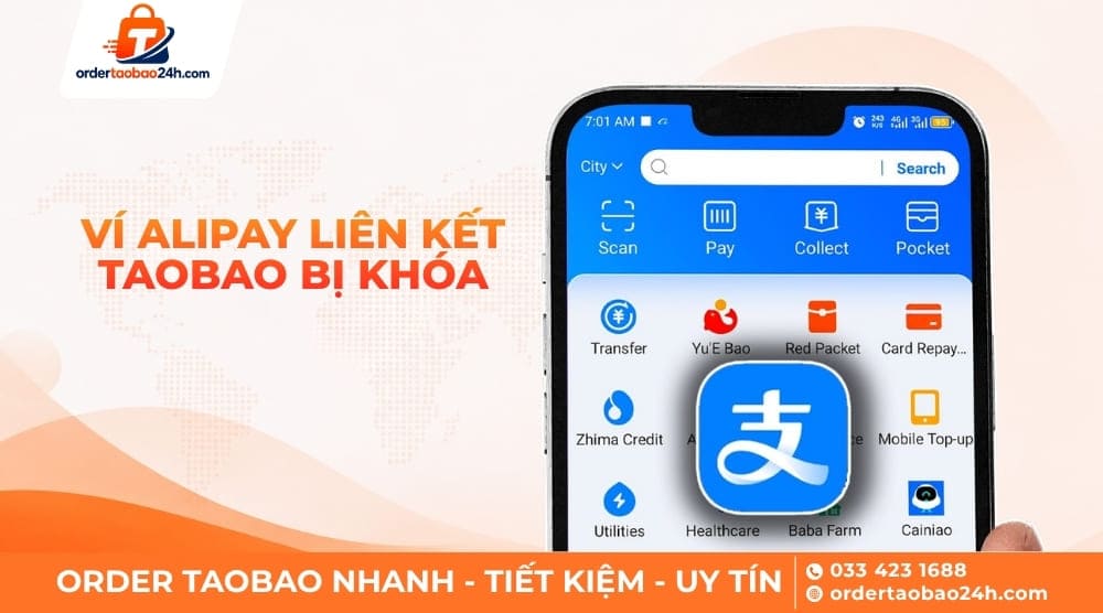 Tài khoản Taobao bị đóng băng do ví Alipay