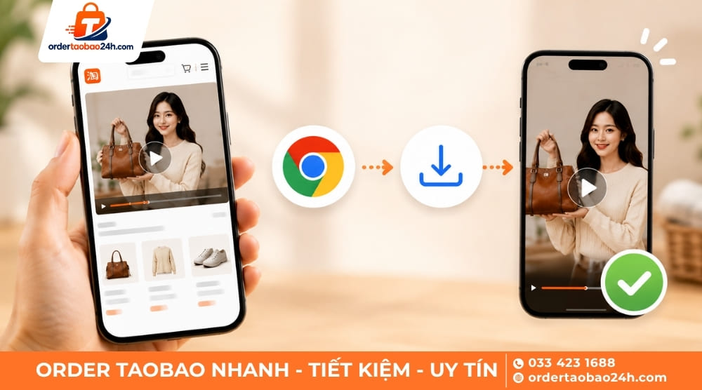 Tải video Taobao về điện thoại qua Chrome