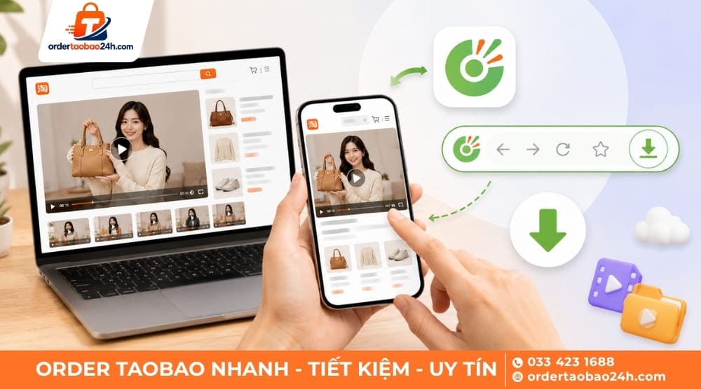 Tải video trên Taobao về điện thoại trên Cốc Cốc