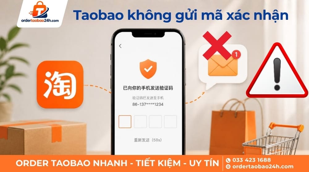 Taobao không gửi mã xác nhận