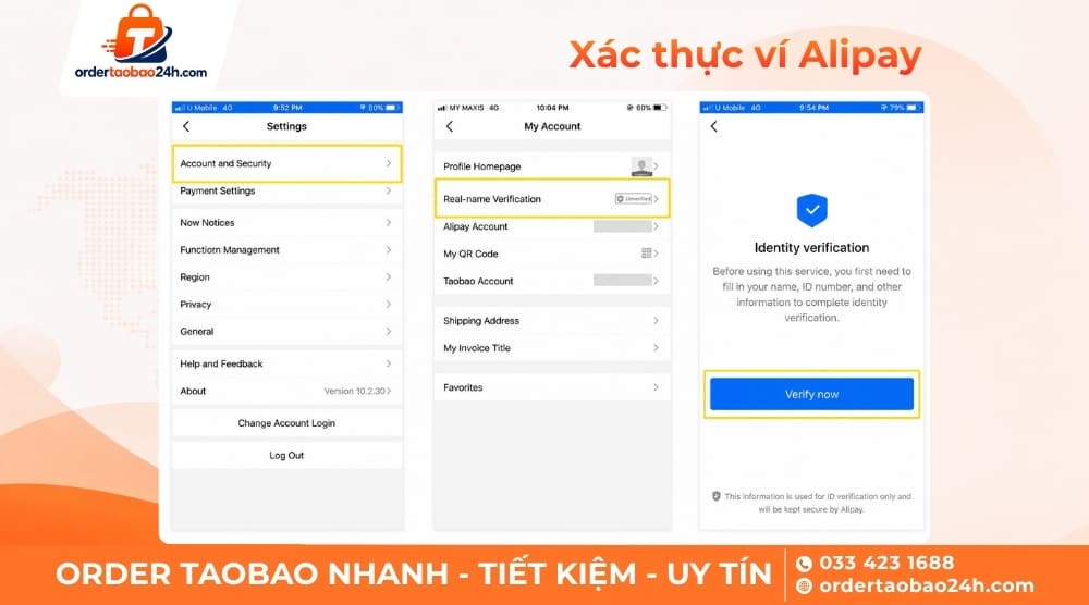 Xác thực ví Alipay mở khóa tài khoản Taobao bị đóng băng